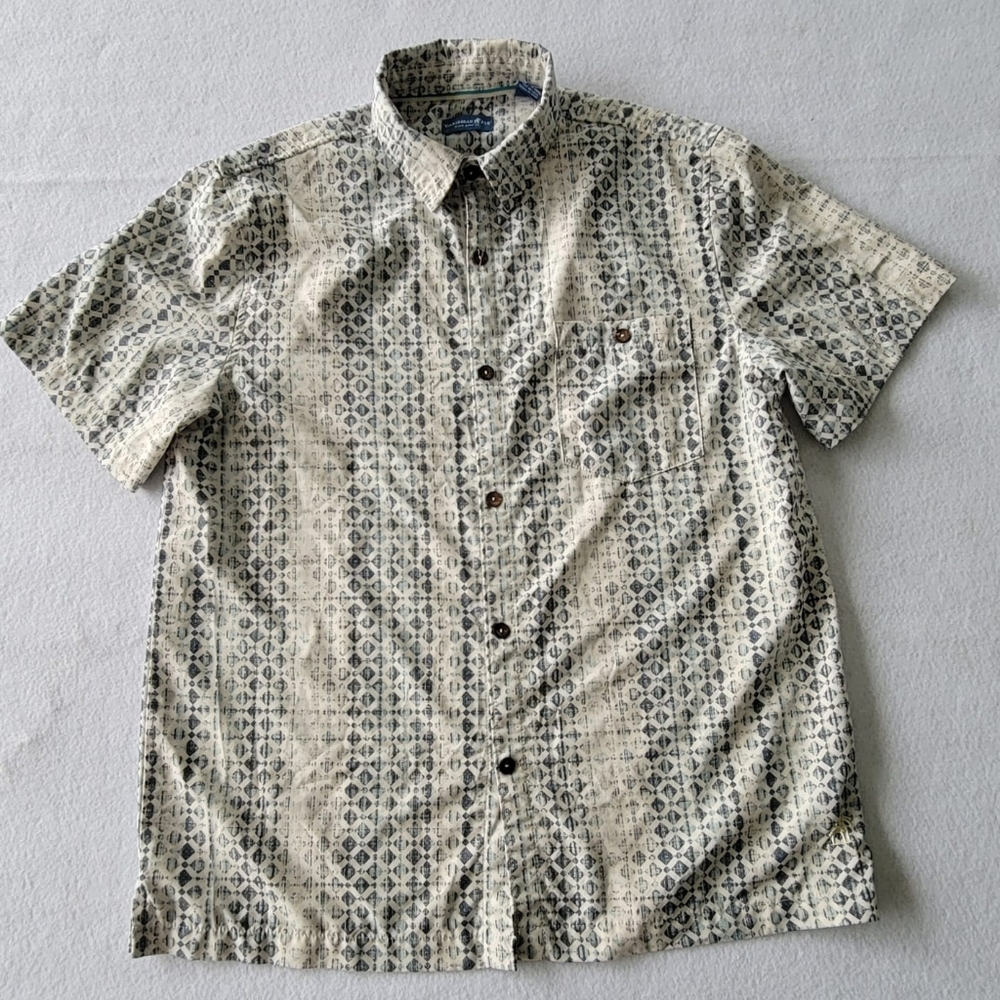 Caribbean Joe‎ Men's Mosaic Camp Shirt Size Small (S)
